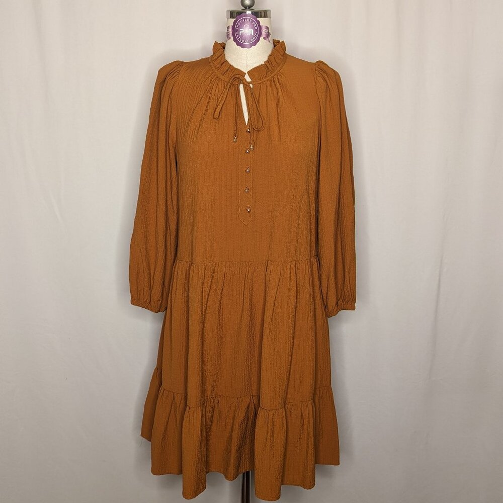 Calvin Klein Tiered Marigold Dress